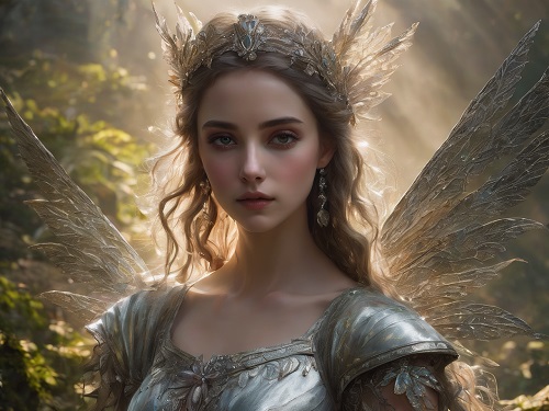 ilustratie generata AI, zână-elf în pădure