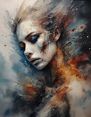 ilustratie generata AI, femeie tristă, care suferă