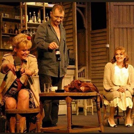 fragment dintr-un spectacol de teatru in care joaca, alaturi de Dana Dogaru si Horatiu Malaele, intr-un cadru care intruchipeaza un bar
