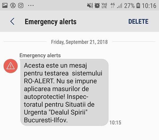 Mesaj pe telefon alerta ISU