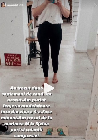 InstaStory Gina Pistol, cum arata dupa nastere