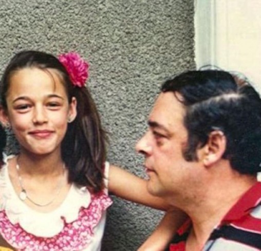Andreea Raicu in copilarie, alaturi de tatal ei