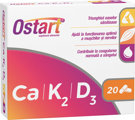 Ostart®Plus Ca + K2 + D3 comprimate filmate 