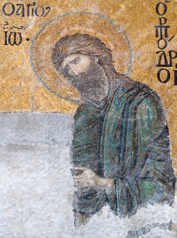 mozaic antic bizantin din biserica Hagia Sofia, înfățișându-l pe Ioan Botezătorul