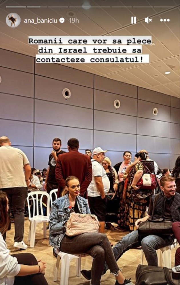 Story publicat de Ana Baniciu din aeroportul din Israel, cu românii care fug de război
