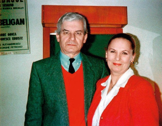 Ilinca Tomoroveanu și soțul ei Traian Stănescu îmbrăcați elegan și asortați