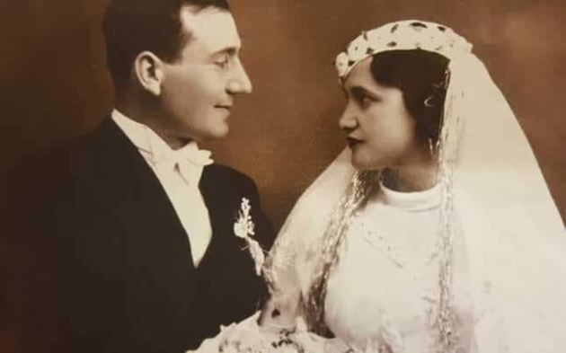 Viorica Hogaș și soțul ei, la nunta lor din 1937