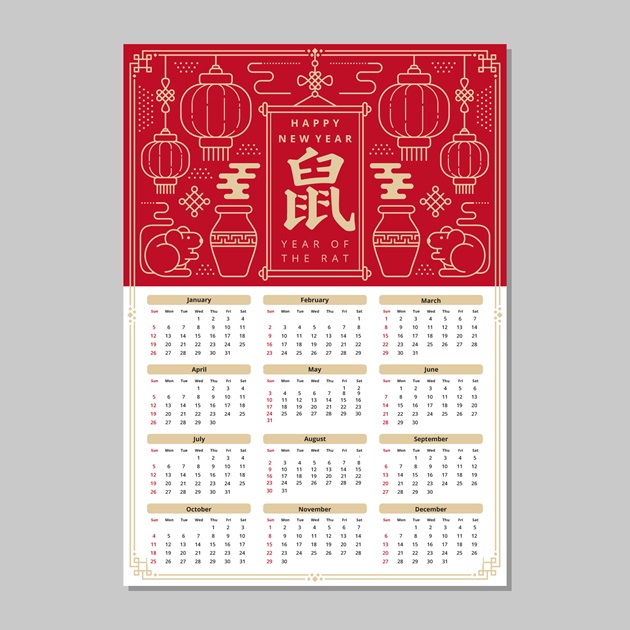 Calendar chinezesc pentru un intreg an 