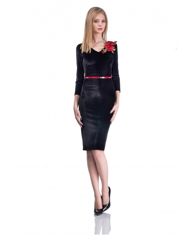 Rochie de catifea neagra