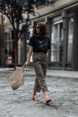 leopard print cu tricou