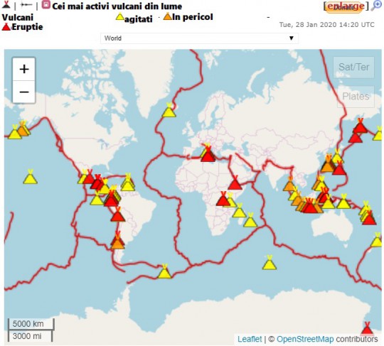 harta vulcani activi