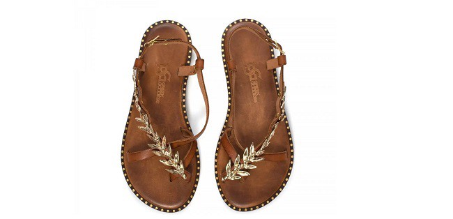sandale din piele Basilia, de culoare maro 