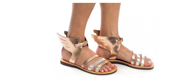 sandalele Hermia Wings în tonuri de bronz și auriu 