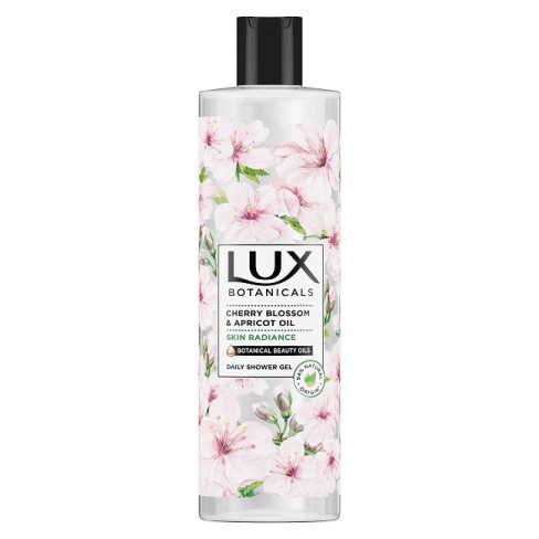 gelul de duș LUX Botanicals Flori de Cireș și Ulei de Caise