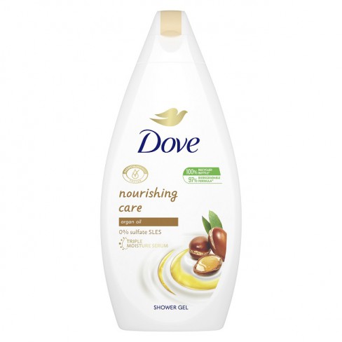 Gelul de duș Dove Nourishing Care cu ulei de argan 