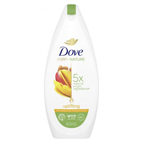 Gelul de duș Dove Care by Nature Uplifting cu extract de unt de mango și migdale 