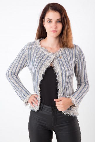 sacoul tip cardigan albastru Shardana 