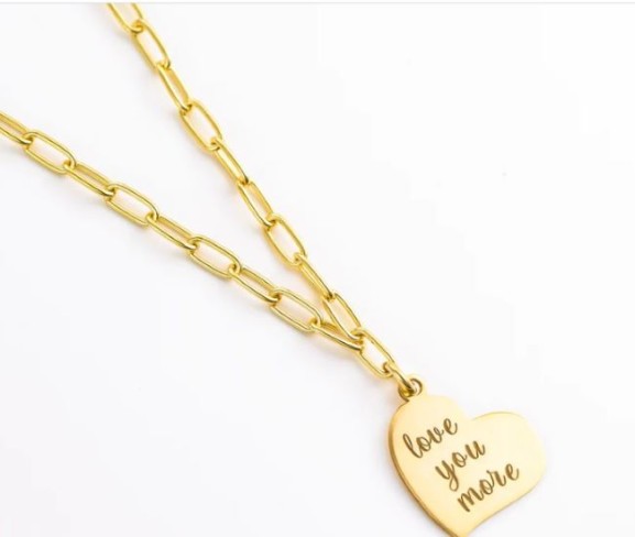  lănțișorul din argint 925 placat cu aur de 18k Love you more