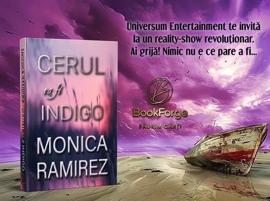 vizual realizat cu cartea cerul va fi indigo de monica ramirez