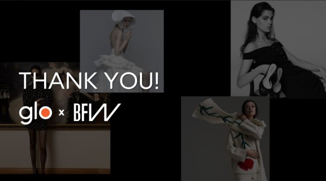 poster cu imaginiel creatiilor designerilor la Mercedes-Benz Bucharest Fashion Week by glo