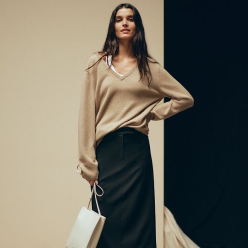 fusta lunga cu pulover cu croi relaxat calvin klein