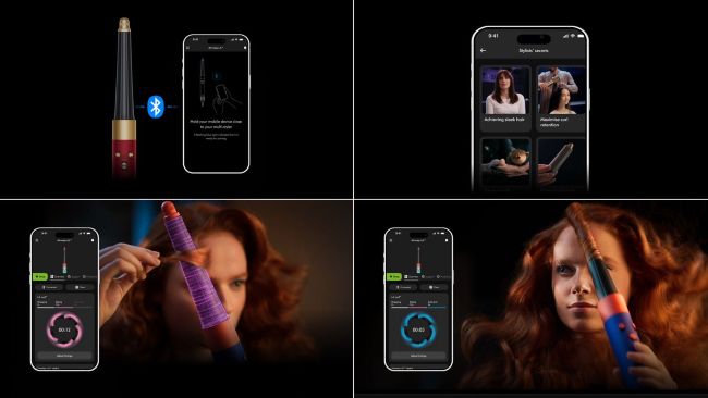 mai multe imagini cu aparatul de coafat dyson Airwrap i.d™si stiluri de coafare