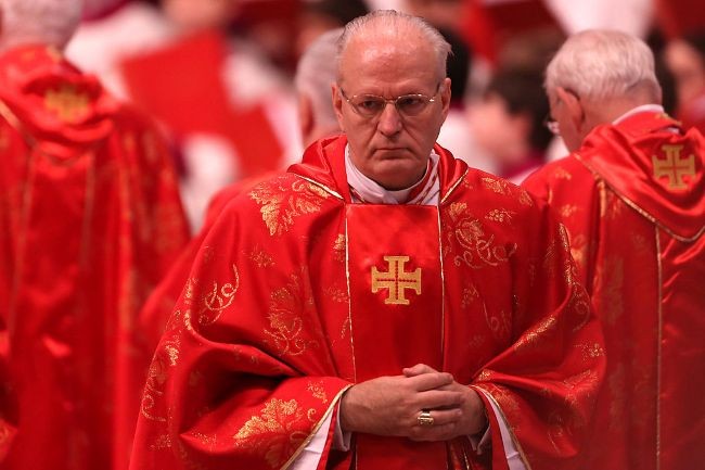 imagine cu cardinalul Peter Erdo in ungaria imbracat in vesmantul rosu de cardinal