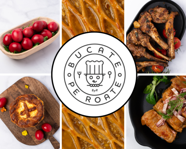 vizual cu masa de paste romaneasca si sigla bucate pe roate