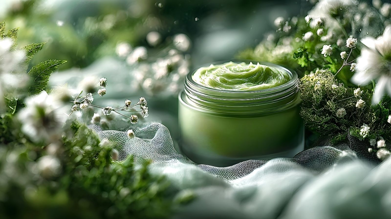 crema verde într-un borcan