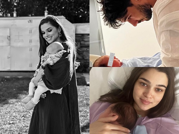 colaj de fotografii cu theo rose și anghel damian cu bebelusul in brate de la nastee