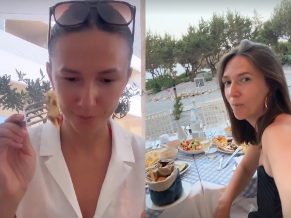colaj adela popescu pe plaja in insula rodos mananca bunatati