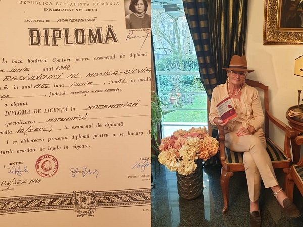 colaj foto cu monica tatoiu si diploma ei in matematica