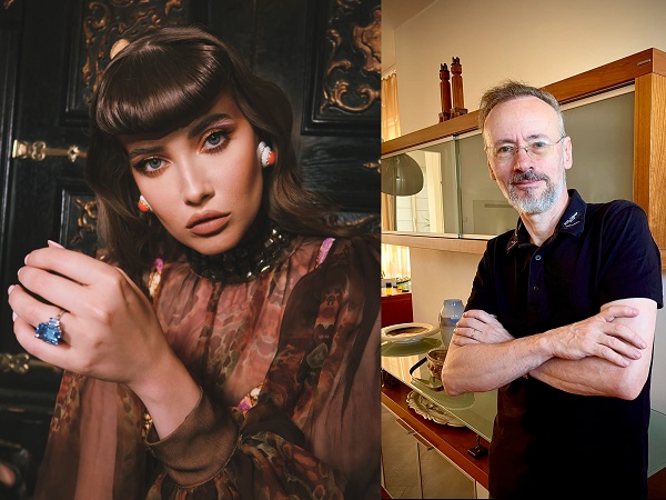 colaj foto iulia si mihai albu ea machiat glam el intr-un tricou simplu