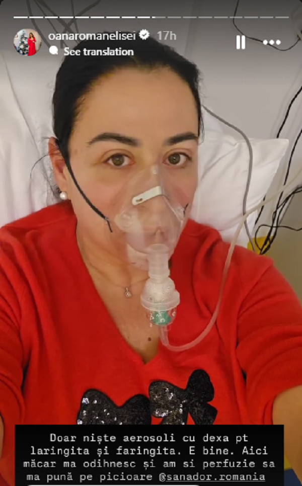oana roman cu masca de aerosoli pe fata