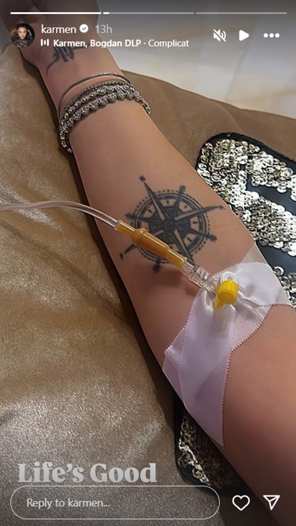 karmen minune a ajuns la spital cu o branula in mana