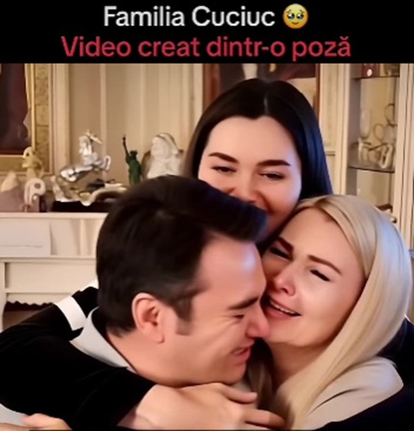 igor cuciuc alaturi de fiica si sotia sa se imbratiseaza