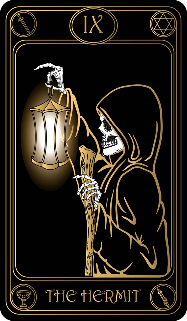 reprezentare grafica a cartii eremitul din tarot