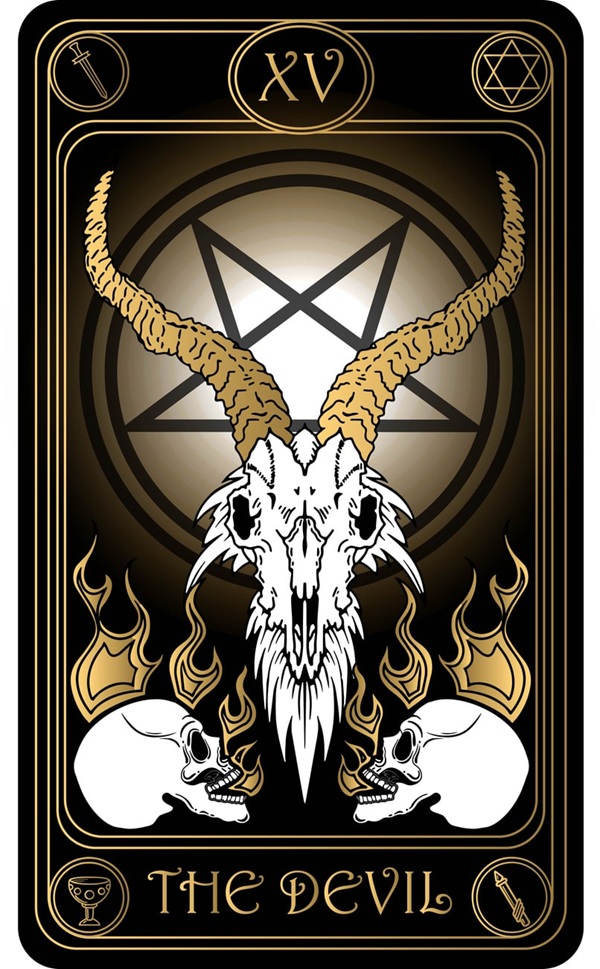 reprezentare grafica a cartii diavolul din tarot
