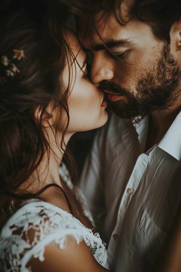 femeie si barbat foarte apropiati