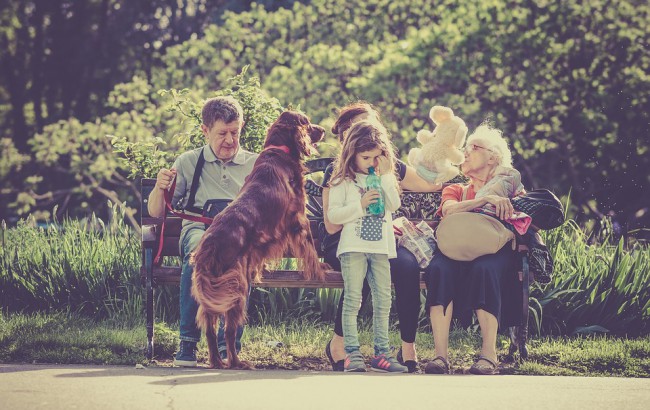 familie in parc