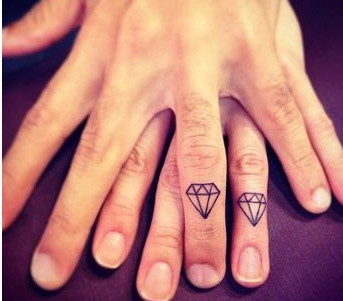tatuaj pe deget diamant cuplu