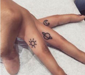 tatuaj planete pe degete