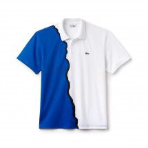 tricou cu banda albastra Lacoste