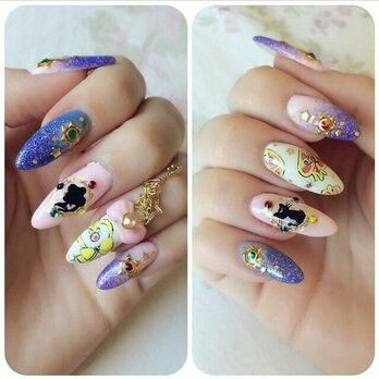 manichiura Sailor Moon colorata