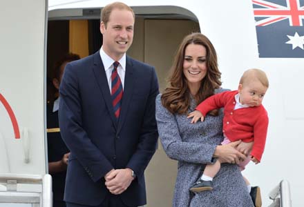 Printul William, Kate Middleton si George