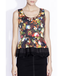 bluza peplum cu imprimeu