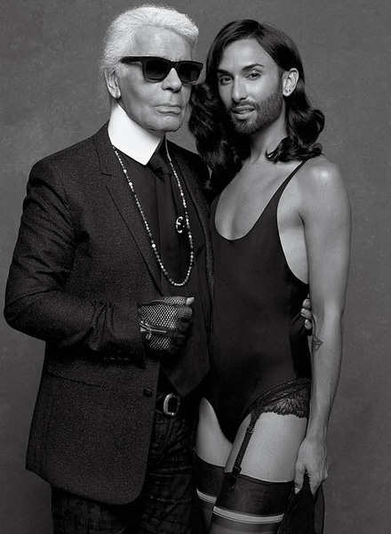 Karl Lagerfeld si Conchita Wurst