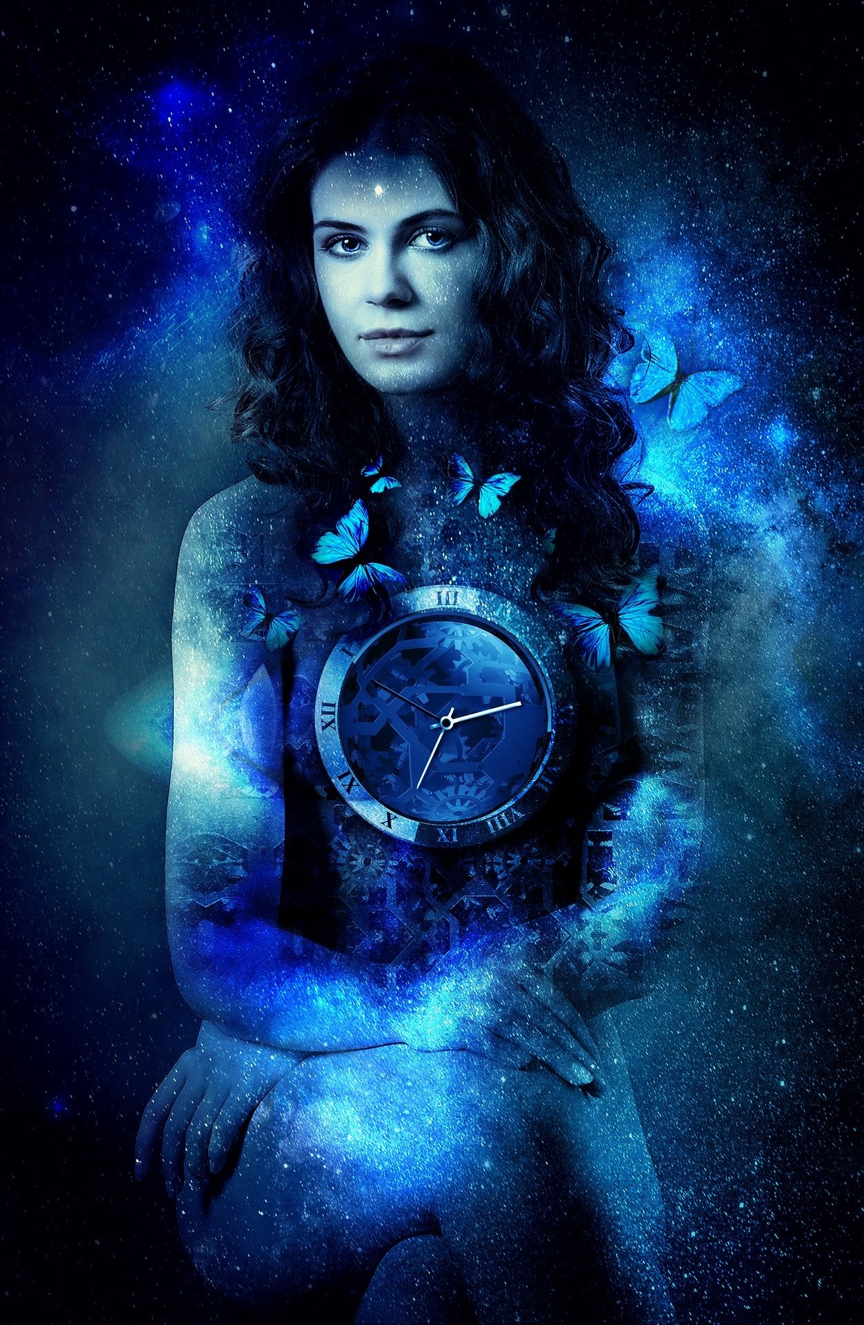 femeie ceas univers