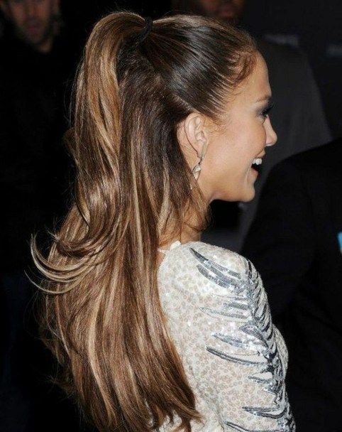 coafuri coada eleganta- Jennifer Lopez cu părul prins în coadă