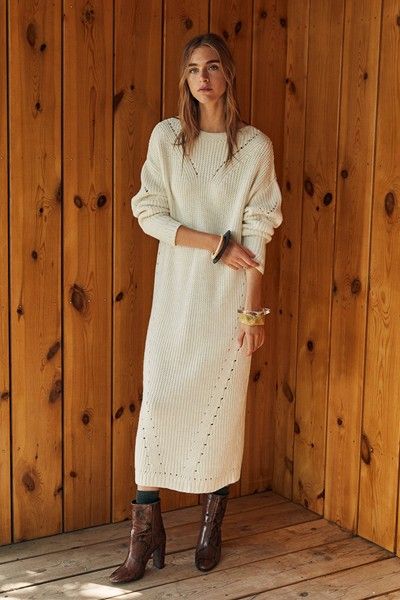 rochii-tricotate-2020-rochie lungă cu model în V